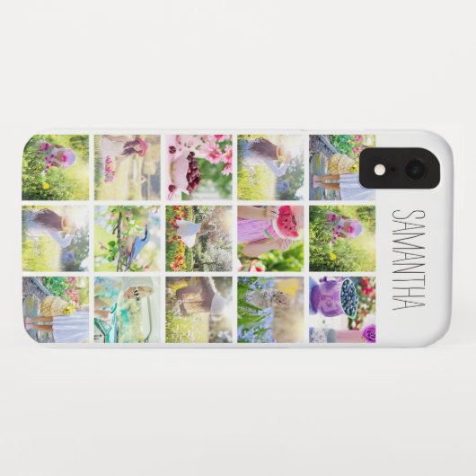 Aangepaste fotocollage en -naam Case-Mate iPhone case (Achterkant (horizontaal))