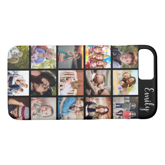 Aangepaste fotocollage en -naam Case-Mate iPhone case (Achterkant (Horizontaal))