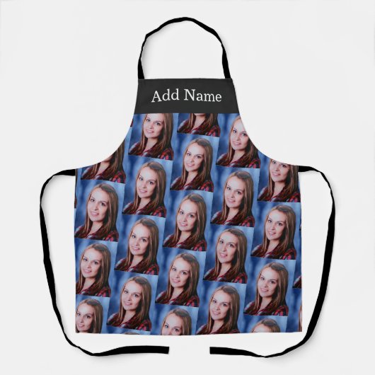 Aangepaste fotocollage en persoonlijke naam schort (Voorkant)