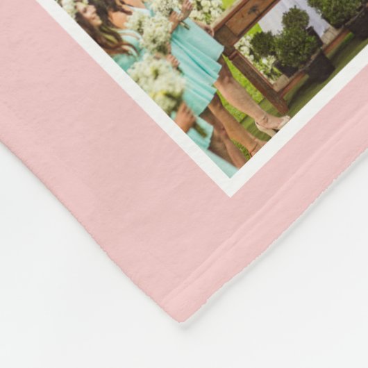 Aangepaste fotocollage familie Blush roze Fleece Deken (Hoek)