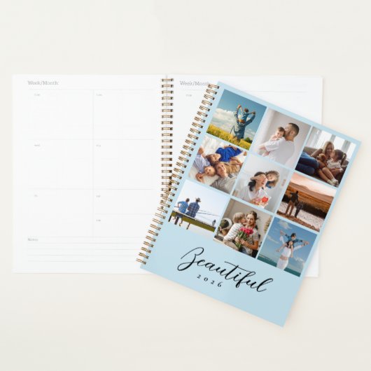Aangepaste Fotocollage Familie Jaarplanner Planner (Display)