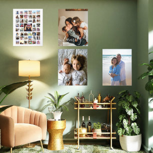 Aangepaste fotocollage familie muurkunst sets