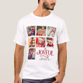 Aangepaste Fotocollage Familienaam Kerst Mannen T-shirt (Voorkant)
