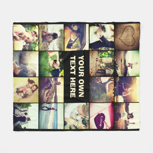 Aangepaste fotocollage fleece deken (Voorkant (Horizontaal))
