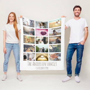 Aangepaste fotocollage fleece deken