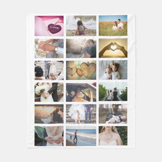 Aangepaste fotocollage fleece deken (Voorkant)