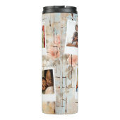 Aangepaste fotocollage florale gepersonaliseerde t thermosbeker (Achterkant)