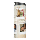 Aangepaste fotocollage florale gepersonaliseerde t thermosbeker (Geroteerd rechts)