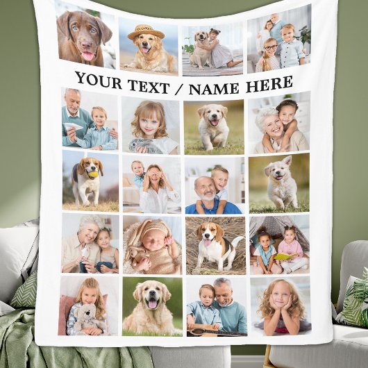 Aangepaste fotocollage gepersonaliseerd 20 Afbeeld Fleece Deken