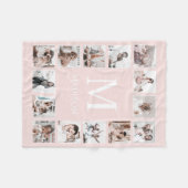 Aangepaste Fotocollage Gepersonaliseerd Roze Fleece Deken (Voorkant (Horizontaal))