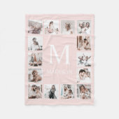 Aangepaste Fotocollage Gepersonaliseerd Roze Fleece Deken (Voorkant)