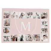 Aangepaste Fotocollage Gepersonaliseerd Roze Groot Cadeauzakje (Achterkant)