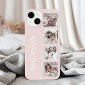 Aangepaste Fotocollage Gepersonaliseerd Roze iPhone Hoesje