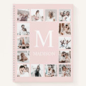 Aangepaste Fotocollage Gepersonaliseerd Roze Notitieboek (Voorkant)