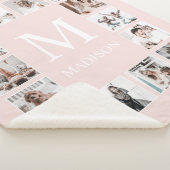 Aangepaste Fotocollage Gepersonaliseerd Roze Sherpa Deken (3/4)