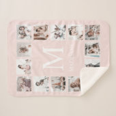 Aangepaste Fotocollage Gepersonaliseerd Roze Sherpa Deken (Voorkant (horizontaal))