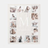 Aangepaste Fotocollage Gepersonaliseerde Beige Fleece Deken (Voorkant)