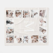 Aangepaste Fotocollage Gepersonaliseerde Beige Fleece Deken (Voorkant (Horizontaal))
