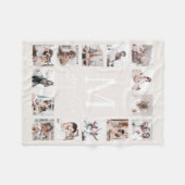 Aangepaste Fotocollage Gepersonaliseerde Beige Fleece Deken (Voorkant (Horizontaal))