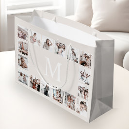 Aangepaste Fotocollage Gepersonaliseerde Beige Groot Cadeauzakje