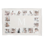 Aangepaste Fotocollage Gepersonaliseerde Beige Kussensloop (Voorkant)