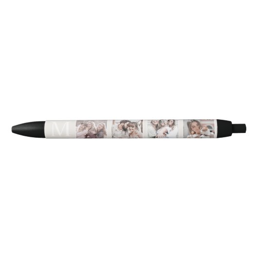 Aangepaste Fotocollage Gepersonaliseerde Beige Zwarte Inkt Pen (Voorkant)