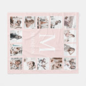 Aangepaste Fotocollage Gepersonaliseerde Blush Pin Fleece Deken (Voorkant (Horizontaal))