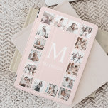 Aangepaste Fotocollage Gepersonaliseerde Blush Pin iPad Mini Cover<br><div class="desc">Creëer uw eigen gepersonaliseerde 16 foto collage,  iPad Smart Cover blush roze achtergrond. De iPad Smart Cover is ook voorzien van uw monogram. Voeg je favoriete foto's,  design of kunstwerken toe om iets heel unieks te creëer.</div>
