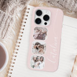 Aangepaste Fotocollage Gepersonaliseerde Blush Pin iPhone 16 Pro Hoesje<br><div class="desc">Deze gepersonaliseerde telefoonhoes heeft een mooie lichtroze achtergrond, perfect om je favoriete herinneringen te laten zien. Het toont stijlvol drie afgeronde vierkante fotoslots aan de zijkant, waardoor er voldoende ruimte is voor een prachtig vloeiende scriptnaam of -woord dat een unieke toets toevoegt. Dit ontwerp is ideaal voor iedereen die speciale...</div>