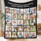 Aangepaste Fotocollage Gepersonaliseerde Zwart 25  Fleece Deken