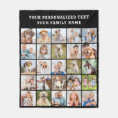 Aangepaste Fotocollage Gepersonaliseerde Zwart 25  Fleece Deken (Voorkant)