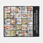 Aangepaste Fotocollage Gepersonaliseerde Zwart 25  Fleece Deken (Voorkant (Horizontaal))