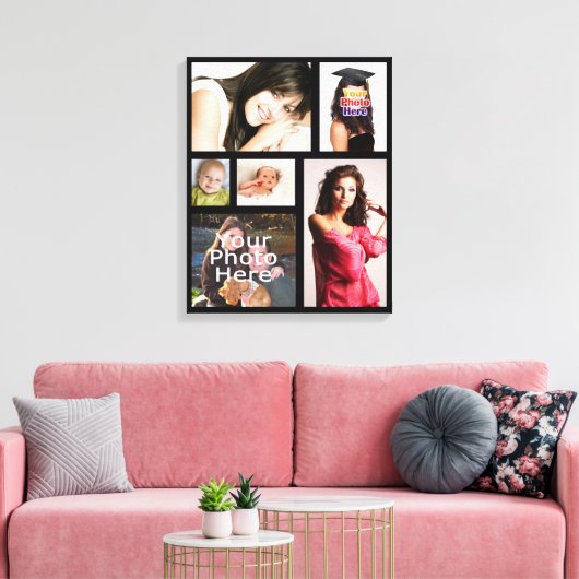 Aangepaste fotocollage gewikkeld canvas afdrukken (Insitu (Woonkamer))