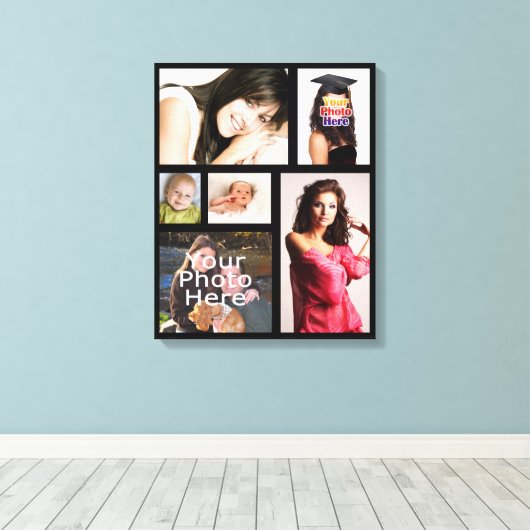 Aangepaste fotocollage gewikkeld canvas afdrukken (Insitu (Houten vloer))