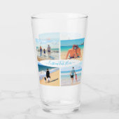 Aangepaste Fotocollage Glas Cadeau met Tekst (Achterkant)