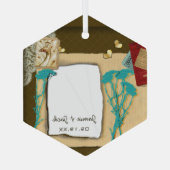 Aangepaste  fotocollage glas ornament (Achterkant)