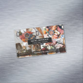 Aangepaste fotocollage Grazing Laatstgenoemde cate Magnetisch Visitekaartje (Voorbeeld)