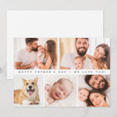 Aangepaste fotocollage Happy Vaderdag Feestdagenkaart (Voorkant / Achterkant)