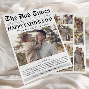 Aangepaste Fotocollage Happy Vaderdag Krant
