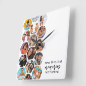 Aangepaste fotocollage-herinneringen-cadeau vierkante klok (Hoek)