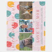 Aangepaste fotocollage hou van je mama Moederdag Fleece Deken (Voorkant)