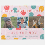 Aangepaste fotocollage hou van je mama Moederdag Fleece Deken (Voorkant (Horizontaal))