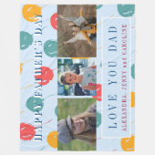 Aangepaste fotocollage hou van je vader Vaderdag Fleece Deken (Voorkant)