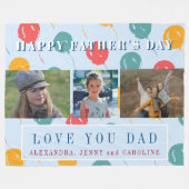 Aangepaste fotocollage hou van je vader Vaderdag Fleece Deken (Voorkant (Horizontaal))