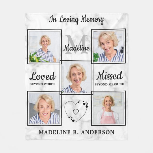 Aangepaste fotocollage in het geheugen-geheugen fleece deken (Voorkant)