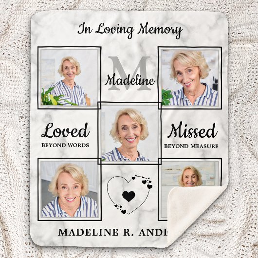 Aangepaste fotocollage in het geheugen-geheugen sherpa deken