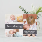 Aangepaste fotocollage Introductie van de 3e baby Aankondiging (Staand voorkant)