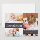 Aangepaste fotocollage Introductie van de 3e baby Aankondiging (Voorkant / Achterkant)