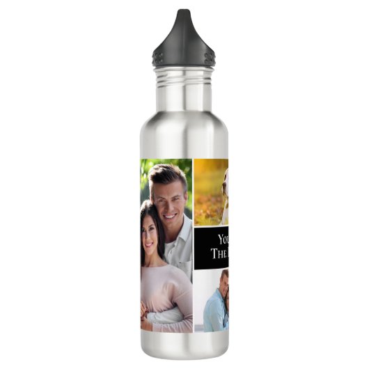 Aangepaste fotocollage Je bent de beste Modern Sim Waterfles (Links)
