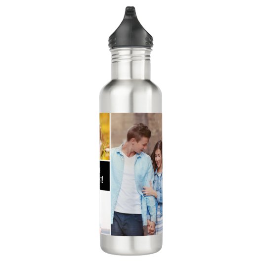 Aangepaste fotocollage Je bent de beste Modern Sim Waterfles (Rechts)